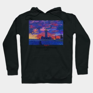 Vaucluse light house (white text on t-shirt) Hoodie